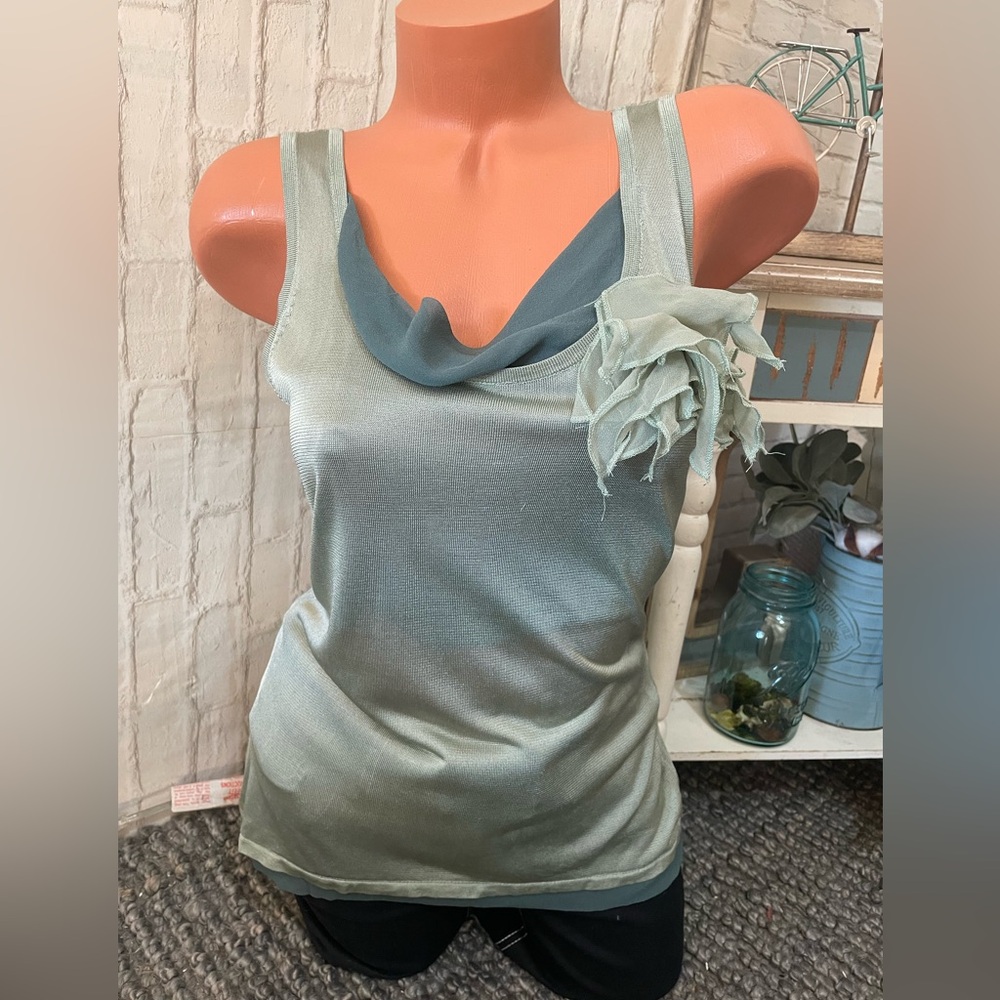 Terry Lewis Womens 100% Silk Tank Top Sz S Scoop Neck Sleeveless NWOT!